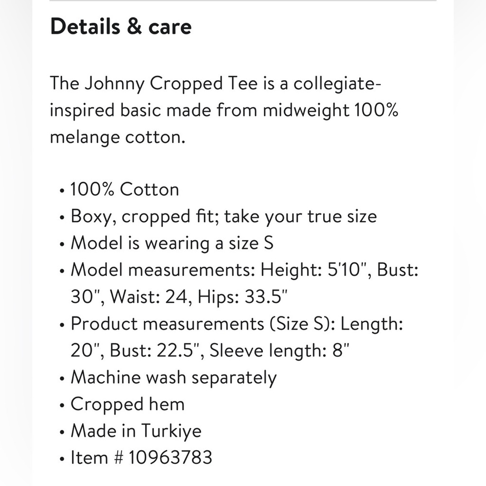 Anine Bing Johnny Cropped Tee - Picture 12 of 12